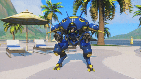 Dva Blue Costume Making Heart Beach GIF