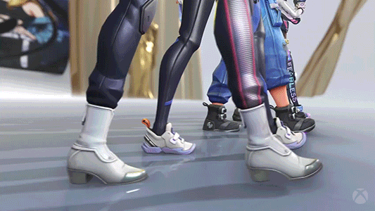 Dva Characters Walking Together Foot Shot GIF