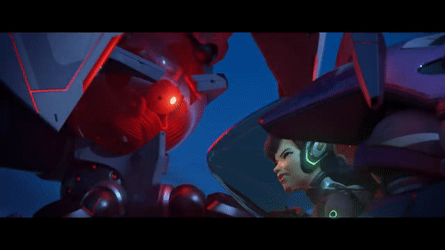 Dva Fight Red Robot Enemy GIF