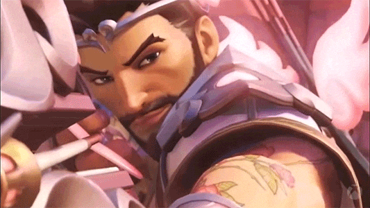 Dva Hanzo Hold Bow Doing Kiss Pose GIF