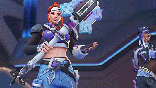 Dva Holding Weapon Ready To Fight GIF