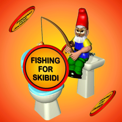 Dwarf Fishing For Skibidi Bop GIF