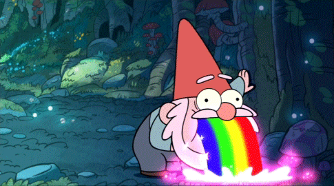 Dwarf Puking Rainbow GIF