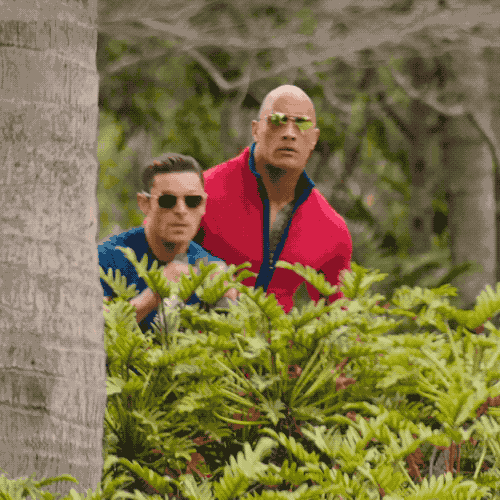 Dwayne Johnson Using Binoculars Baywatch GIF