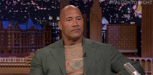 Dwayne Rock Eyebrow At Jimmy Fallon GIF