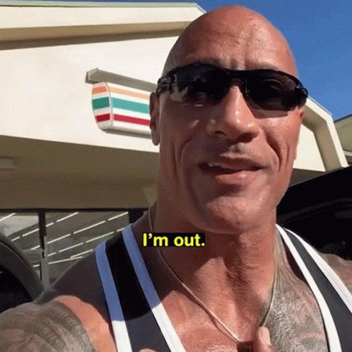 Dwayne Rock Eyebrow I'm Out GIF