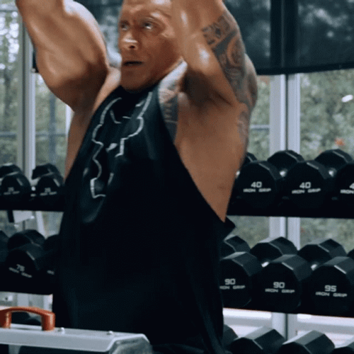 Dwayne The Rock Home Gym Work Out GIF