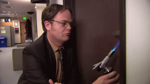 Dwight Schrute The Office Fire Drill Prank GIF