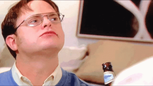 Dwight Schrute Jim Drinking Beer GIF