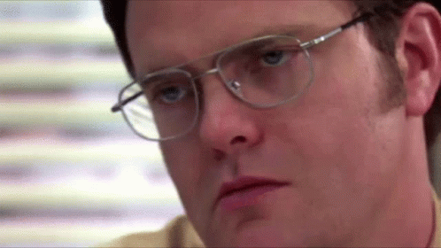 Dwight Schrute Intense Stare Close Up GIF