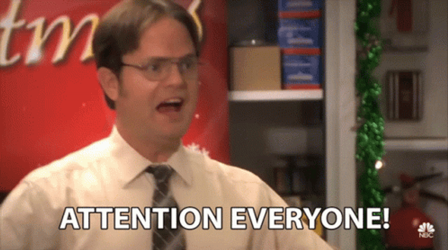 Dwight Schrute Attention Everyone GIF