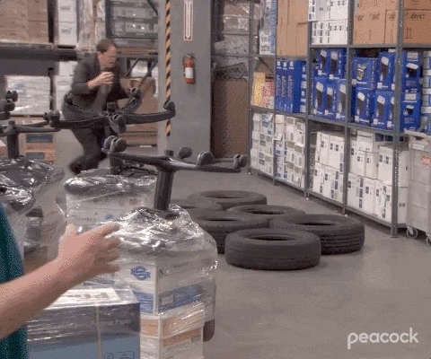 Dwight Schrute Obstacle Course GIF