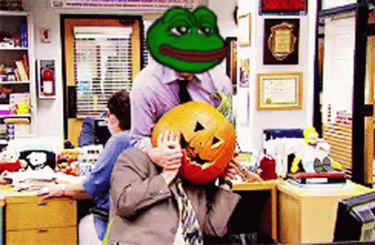 Dwight Schrute Pumpkin Face Swap GIF