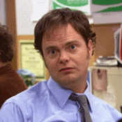 Dwight Schrute The Office Duhhh Face GIF