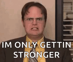 Dwight Schrute The Office I'm Only Getting Stronger Scream GIF