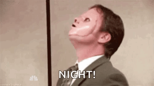 Dwight Schrute The Office Night Face Mask GIF