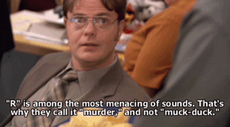 Dwight Schrute The Office Talking Murder GIF
