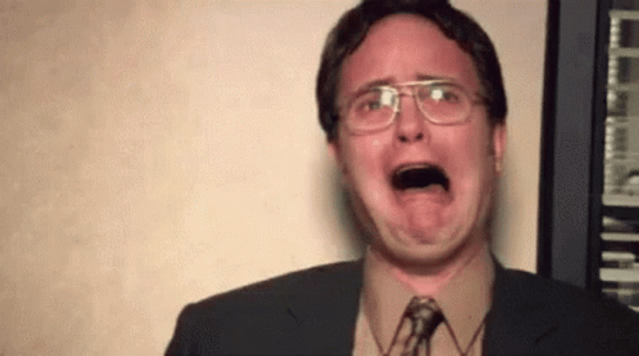 Dwight Schrute The Office Tongue Sticking Out GIF