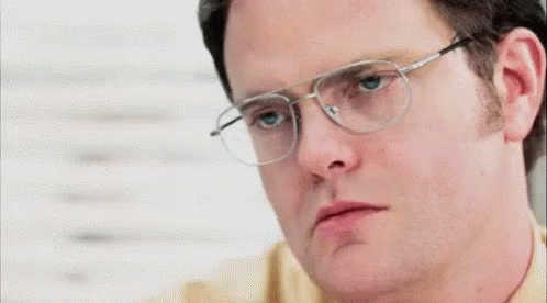 Dwight Schrute Unamused Serious Face GIF
