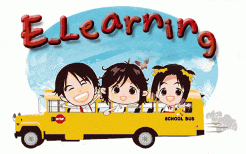 E Learning Cartoon of Children on Bus