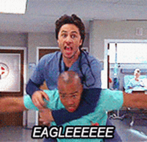 Scrubs Zach Braff Eagle GIF