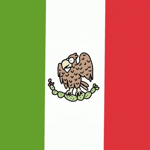 Eagle Surrounded by Cactus on Mexican Flag