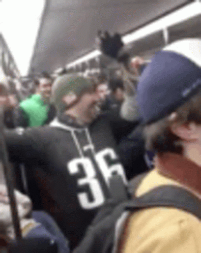 Eagles Fan Bumped The Post While Running GIF