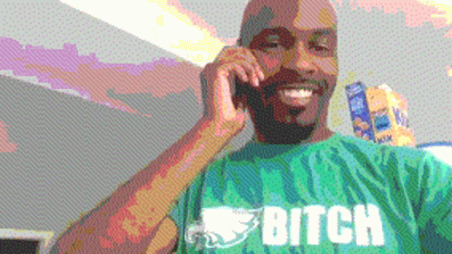 Eagles Fan Shouting On Phone GIF