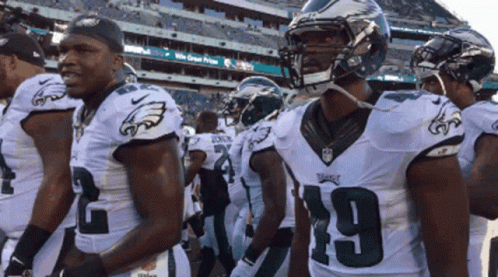 Eagles Football Players Standing in Line