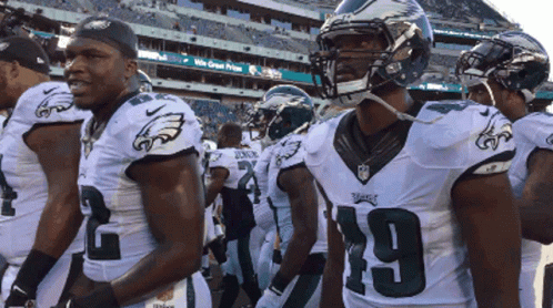 Eagles Football Players Standing in Line