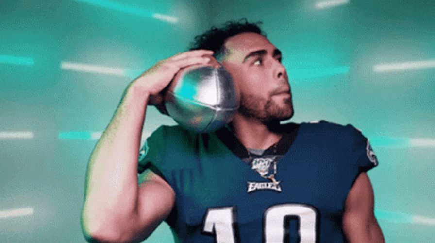 Eagles JJ Arcega-Whiteside Holding Football GIF