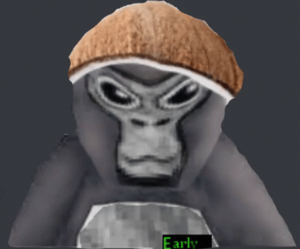 Early Gorilla Tag With His Rainbow Hat GIF