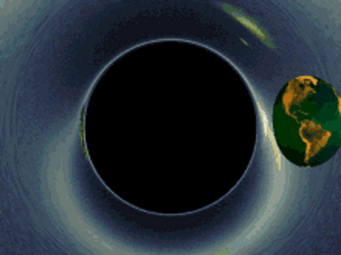 earth being destroyed by a black hole