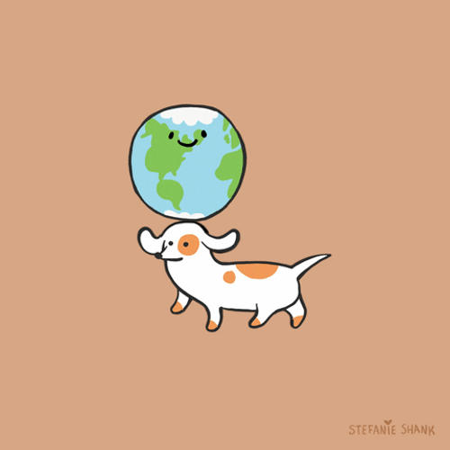 Earth Day Dog Juggling Earth GIF