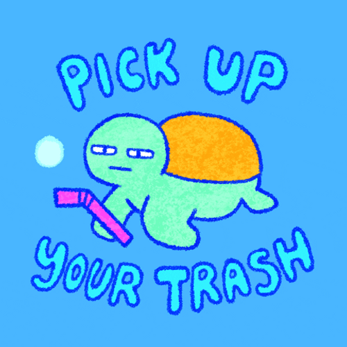 Earth Day Turtle Pick Up Your Trash GIF