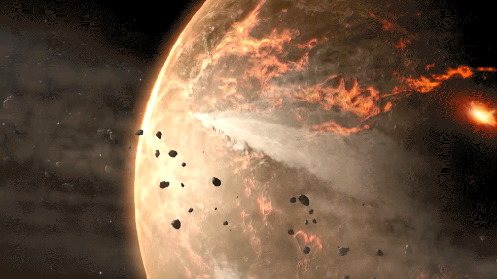 Earth Explosions Space View GIF