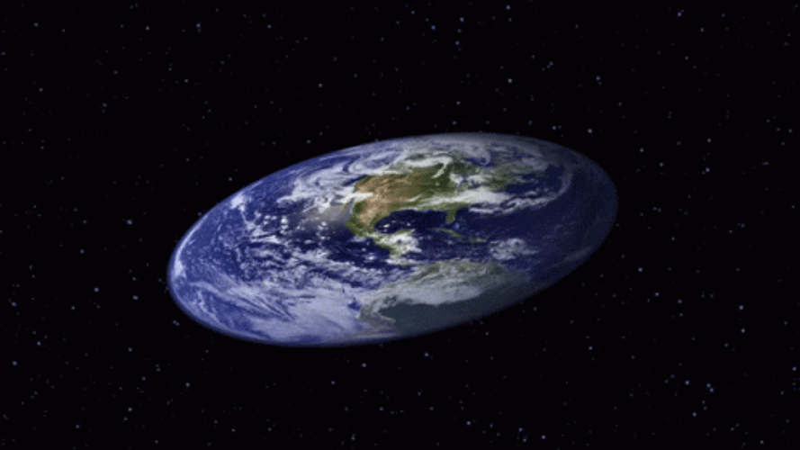 Earth Flat Rotation Animation GIF 