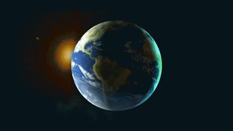 Earth Spinning Against Sun GIF