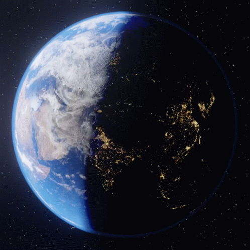 Earth Spinning To Left GIF
