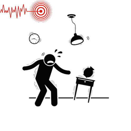 Earthquake With Clock and Lamp