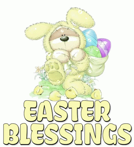 Easter Blessings By Dog In Bunny Costume GIF