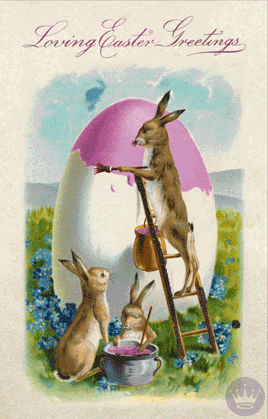 Easter Bunnies Painting Egg Good Morning Happy Easter GIF