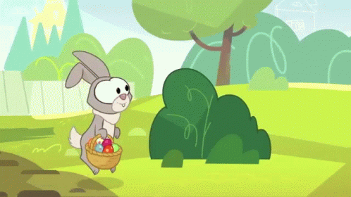 Easter Bunny Hopping On Nom Stories GIF
