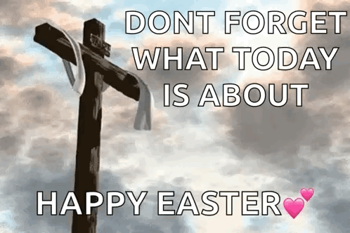 Easter Cross with Ribbon and Message