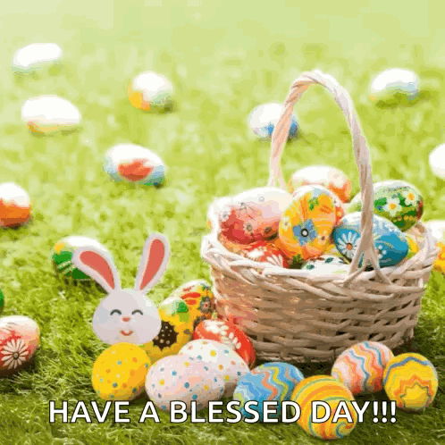 Easter Egg Basket With Have A Blessed Day GIF