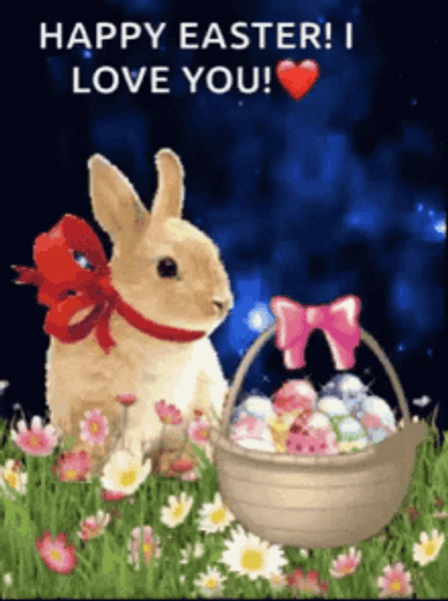 Easter Egg Bunny Animation He Has Risen GIF