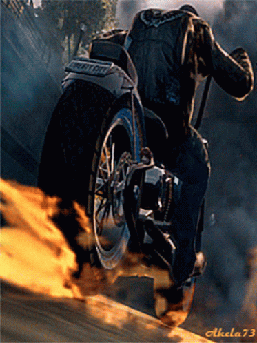 Easy Rider Driving On Fire GIF