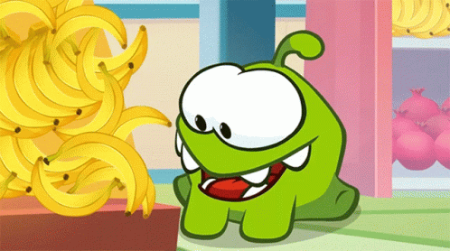 Om Nom Eating Banana GIF