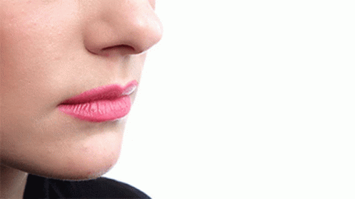 Red Lips Chewing And Eating Banana GIF