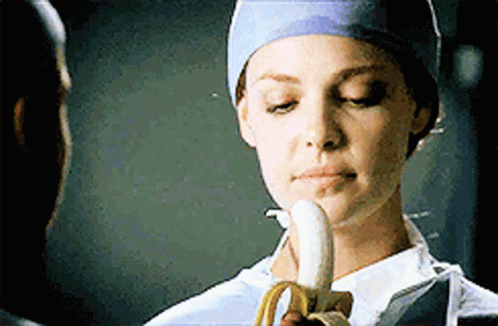 Katherine Heigl Grey's Anatomy Eating Banana GIF